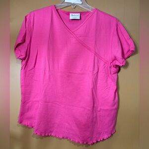 HC720 Westbound Stretch Women's Short Sleeve Pink. V-Neck Top Size XL
